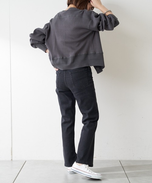 CIAOPANIC TYPY（チャオパニックティピー）の「【TYPYDENIM】スタイルアップフレアパンツ（デニムパンツ・レディース・ブラック/ネイビー/サックスブルー・SMALL/MEDIUM/LARGE/X-SMALL）」の9枚目の写真