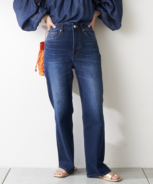 CIAOPANIC TYPY（チャオパニックティピー）の「【TYPYDENIM】スタイルアップフレアパンツ（デニムパンツ・レディース・ブラック/ネイビー/サックスブルー・SMALL/MEDIUM/LARGE/X-SMALL）」の7枚目の写真