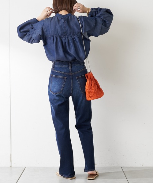 CIAOPANIC TYPY（チャオパニックティピー）の「【TYPYDENIM】スタイルアップフレアパンツ（デニムパンツ・レディース・ブラック/ネイビー/サックスブルー・SMALL/MEDIUM/LARGE/X-SMALL）」の13枚目の写真