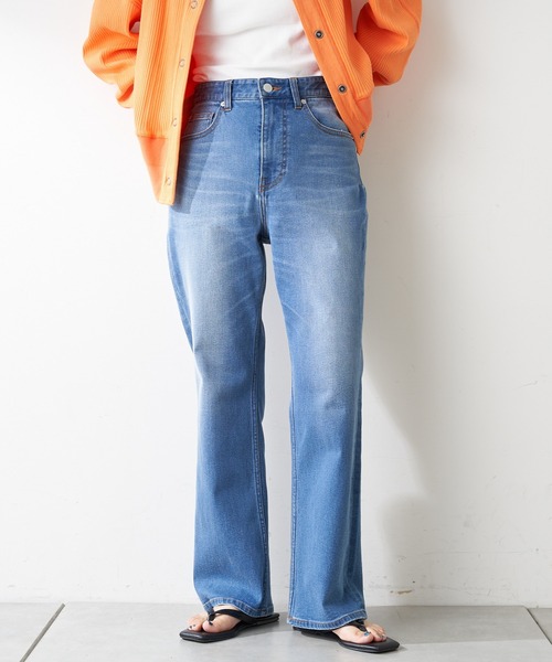 CIAOPANIC TYPY（チャオパニックティピー）の「【TYPYDENIM】スタイルアップフレアパンツ（デニムパンツ・レディース・ブラック/ネイビー/サックスブルー・SMALL/MEDIUM/LARGE/X-SMALL）」の14枚目の写真