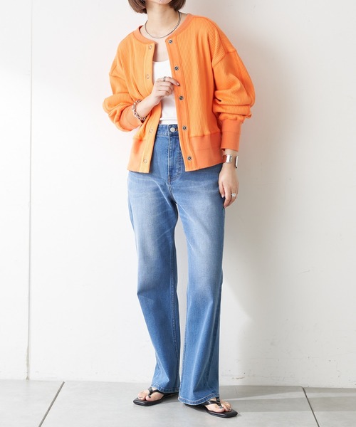 CIAOPANIC TYPY（チャオパニックティピー）の「【TYPYDENIM】スタイルアップフレアパンツ（デニムパンツ・レディース・ブラック/ネイビー/サックスブルー・SMALL/MEDIUM/LARGE/X-SMALL）」の20枚目の写真