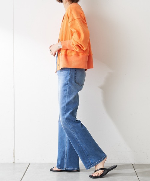 CIAOPANIC TYPY（チャオパニックティピー）の「【TYPYDENIM】スタイルアップフレアパンツ（デニムパンツ・レディース・ブラック/ネイビー/サックスブルー・SMALL/MEDIUM/LARGE/X-SMALL）」の8枚目の写真