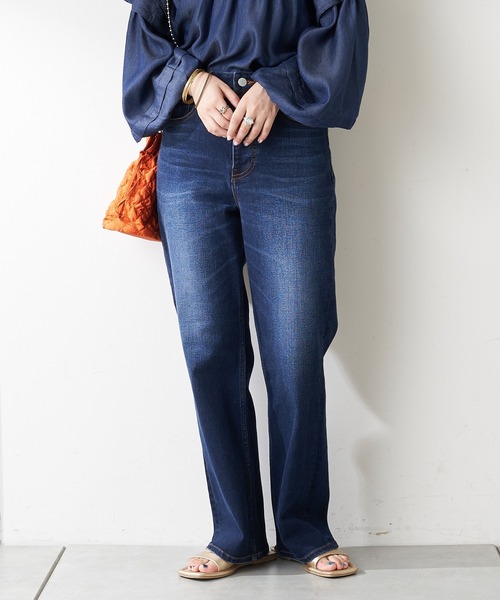 CIAOPANIC TYPY（チャオパニックティピー）の「【TYPYDENIM】スタイルアップフレアパンツ（デニムパンツ・レディース・ブラック/ネイビー/サックスブルー・SMALL/MEDIUM/LARGE/X-SMALL）」の18枚目の写真