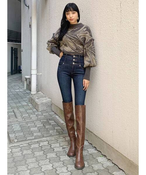 EMODA(エモダ)の「【ELDER】FIXハイウエストデニム(デニムパンツ・レディース・ブラック/インディゴブルー/ブルー/ネイビー・SMALL/MEDIUM/X-SMALL)」の7枚目の写真