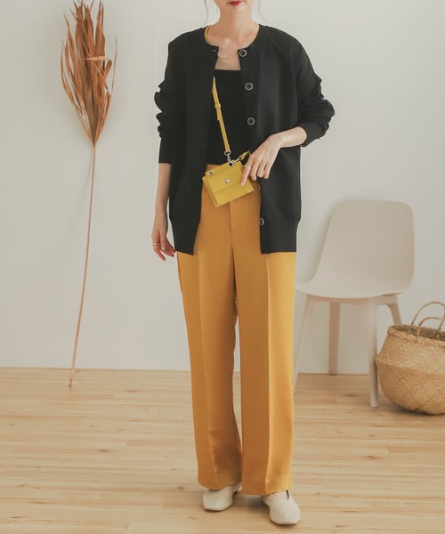 SENSE OF PLACE by URBAN RESEARCH（センスオブプレイスバイアーバンリサーチ）の「スウェットライクMALTI WAYカーディガン（カーディガン/ボレロ・レディース・キャメル/ライトベージュ/ブラック・ONE）」の2枚目の写真