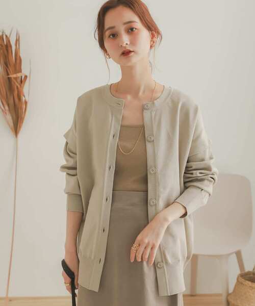 SENSE OF PLACE by URBAN RESEARCH（センスオブプレイスバイアーバンリサーチ）の「スウェットライクMALTI WAYカーディガン（カーディガン/ボレロ・レディース・キャメル/ライトベージュ/ブラック・ONE）」の8枚目の写真
