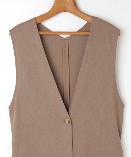 andme（アンドミー）の「レーヨンリネンVネックロングジレ（ベスト・レディース・ブラック/グレー系その他/ブラウン/キナリ/イエロー/レッド・M）」の14枚目の写真