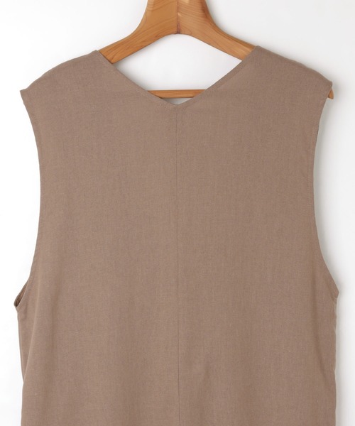 andme（アンドミー）の「レーヨンリネンVネックロングジレ（ベスト・レディース・ブラック/グレー系その他/ブラウン/キナリ/イエロー/レッド・M）」の15枚目の写真