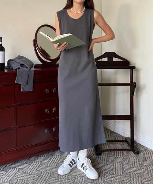 Didot.showroom(ディドット ショールーム)の「《新色追加》ワッフル生地クロップドトップスSETワンピース(ワンピース・レディース・アイボリー/チャコールグレー/ベージュ/ブラック・FREE)」の21枚目の写真