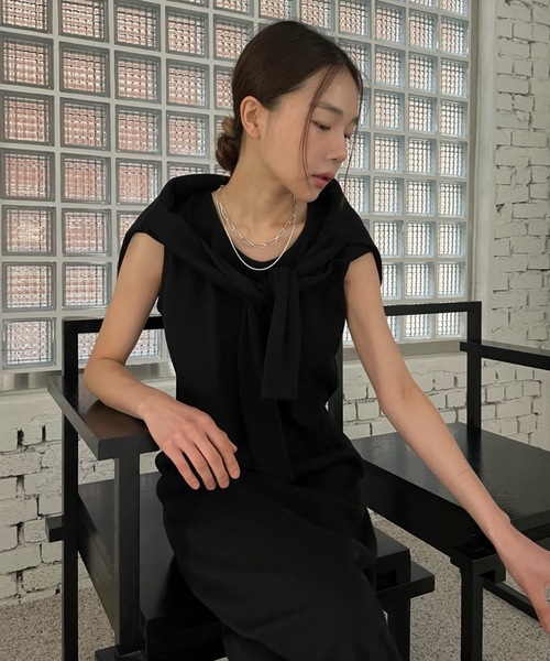 セール】《新色追加》ワッフル生地クロップドトップスSETワンピース  