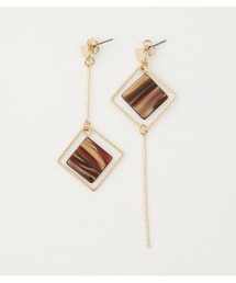 AZUL by moussy | ASYMMETRY MARBLE EARRINGS/アシンメトリーマーブルイヤリング(ピアス（両耳用）)