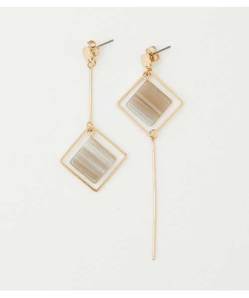 AZUL by moussy（アズールバイマウジー）の「ASYMMETRY MARBLE EARRINGS/アシンメトリーマーブルイヤリング（ピアス（両耳用）・レディース・ブラック系その他/ブラウン系その他/ベージュ系その他・FREE）」の3枚目の写真