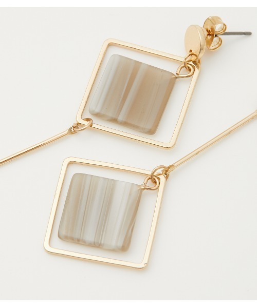 AZUL by moussy（アズールバイマウジー）の「ASYMMETRY MARBLE EARRINGS/アシンメトリーマーブルイヤリング（ピアス（両耳用）・レディース・ブラック系その他/ブラウン系その他/ベージュ系その他・FREE）」の18枚目の写真