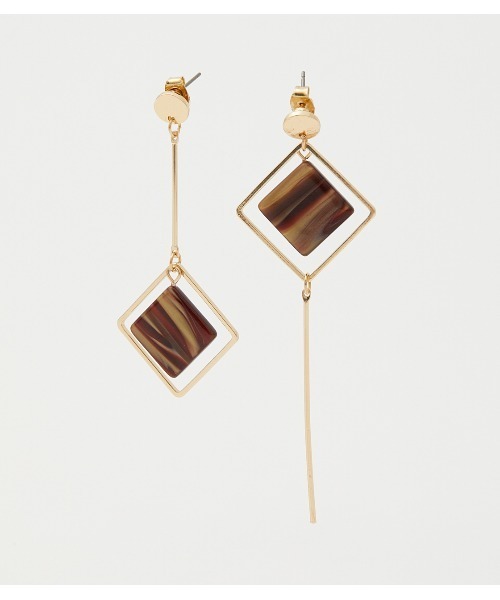 AZUL by moussy（アズールバイマウジー）の「ASYMMETRY MARBLE EARRINGS/アシンメトリーマーブルイヤリング（ピアス（両耳用）・レディース・ブラック系その他/ブラウン系その他/ベージュ系その他・FREE）」の12枚目の写真