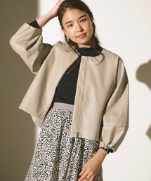 Bou Jeloud | 袖コンシャスエコレザージャケット(ノーカラージャケット)