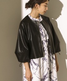 Bou Jeloud | 袖コンシャスエコレザージャケット(ノーカラージャケット)