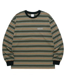 MAHAGRID | 【mahagrid】SERIF LOGO STRIPED LS TEE / マハグリッド セリフ ロゴ ストライプ ロングスリーブ Tシャツ(Tシャツ/カットソー)