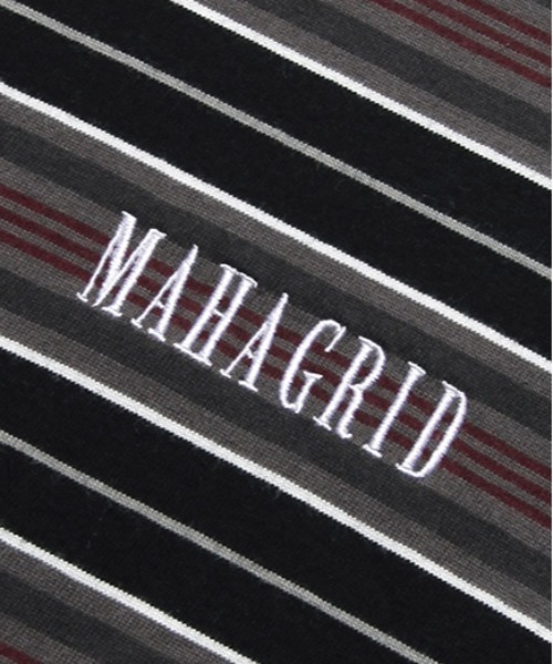 MAHAGRID（マハグリッド）の「【mahagrid】SERIF LOGO STRIPED LS TEE / マハグリッド セリフ ロゴ ストライプ ロングスリーブ Tシャツ（Tシャツ/カットソー・メンズ・ブラック/ネイビー/オリーブ・SMALL/MEDIUM/LARGE/X-LARGE）」の5枚目の写真