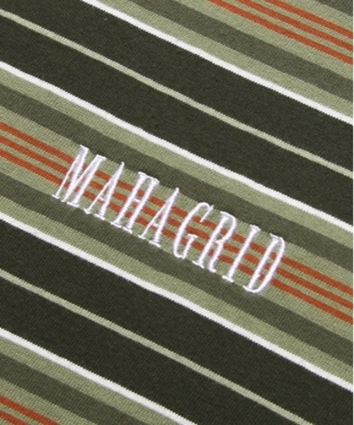 MAHAGRID（マハグリッド）の「【mahagrid】SERIF LOGO STRIPED LS TEE / マハグリッド セリフ ロゴ ストライプ ロングスリーブ Tシャツ（Tシャツ/カットソー・メンズ・ブラック/ネイビー/オリーブ・SMALL/MEDIUM/LARGE/X-LARGE）」の9枚目の写真