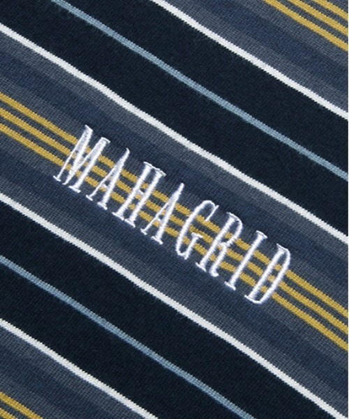 MAHAGRID（マハグリッド）の「【mahagrid】SERIF LOGO STRIPED LS TEE / マハグリッド セリフ ロゴ ストライプ ロングスリーブ Tシャツ（Tシャツ/カットソー・メンズ・ブラック/ネイビー/オリーブ・SMALL/MEDIUM/LARGE/X-LARGE）」の13枚目の写真