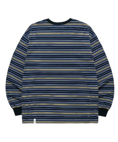 MAHAGRID（マハグリッド）の「【mahagrid】SERIF LOGO STRIPED LS TEE / マハグリッド セリフ ロゴ ストライプ ロングスリーブ Tシャツ（Tシャツ/カットソー・メンズ・ブラック/ネイビー/オリーブ・SMALL/MEDIUM/LARGE/X-LARGE）」の12枚目の写真
