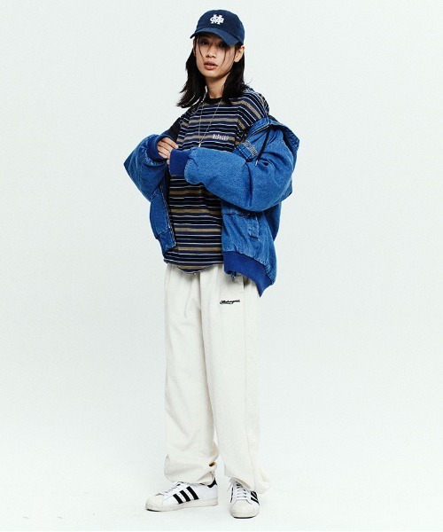 MAHAGRID（マハグリッド）の「【mahagrid】SERIF LOGO STRIPED LS TEE / マハグリッド セリフ ロゴ ストライプ ロングスリーブ Tシャツ（Tシャツ/カットソー・メンズ・ブラック/ネイビー/オリーブ・SMALL/MEDIUM/LARGE/X-LARGE）」の17枚目の写真