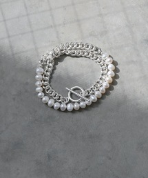 Editors Draw | パール×チェーン 2連 ブレスレット【 Ria. Jaysmee/リアジェイズミー 】(ブレスレット)