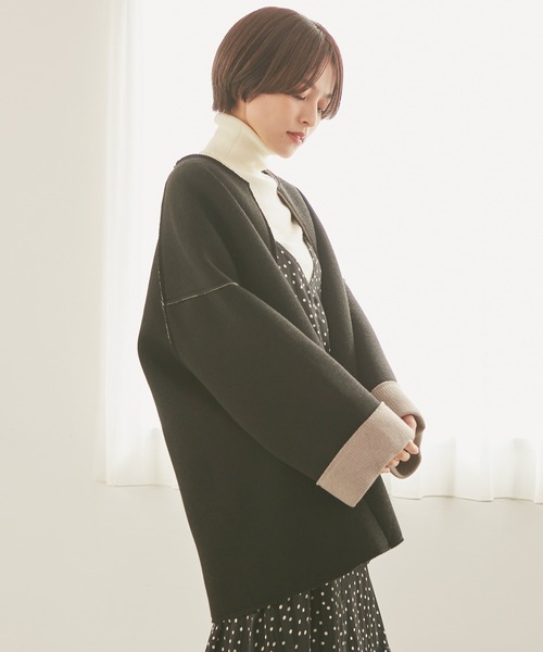 INCEDE(インシード)の「カットスポンジ ボンディングミドルコート(その他アウター・レディース・ブラック/ベージュ/モカ・LL/3L/4L/M/L)」の18枚目の写真