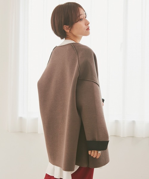 INCEDE(インシード)の「カットスポンジ ボンディングミドルコート(その他アウター・レディース・ブラック/ベージュ/モカ・LL/3L/4L/M/L)」の19枚目の写真