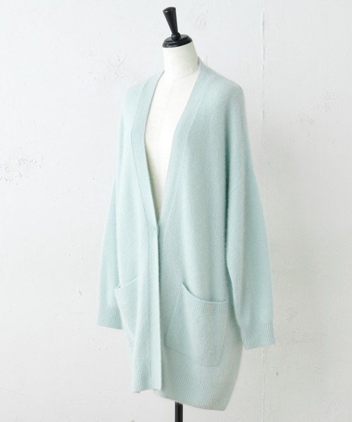 BEARDSLEY（ビアズリー）の「ラクーンBIGカーデ（カーディガン/ボレロ・レディース・スカイブルー/ライトグレー・FREE）」の7枚目の写真