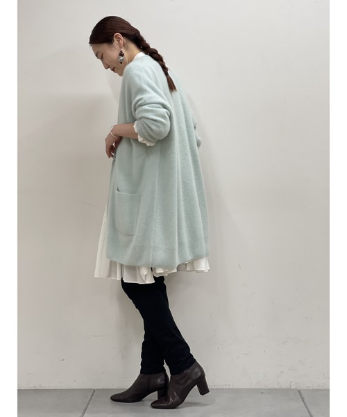 BEARDSLEY（ビアズリー）の「ラクーンBIGカーデ（カーディガン/ボレロ・レディース・スカイブルー/ライトグレー・FREE）」の20枚目の写真