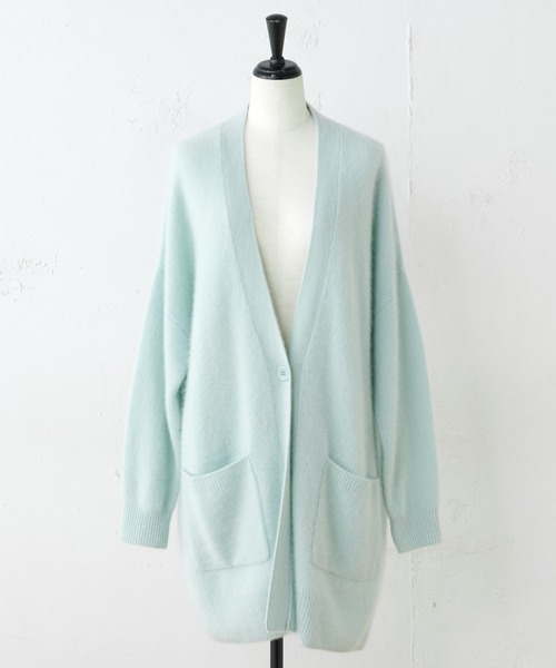 BEARDSLEY（ビアズリー）の「ラクーンBIGカーデ（カーディガン/ボレロ・レディース・スカイブルー/ライトグレー・FREE）」の3枚目の写真