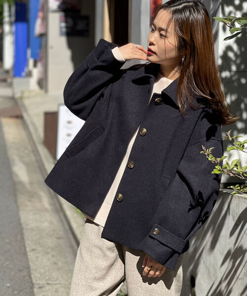 FREDY emue フレディエミュ オーバーサイズショートコート FREDY emue フレディエミュ オーバーサイズショートコート