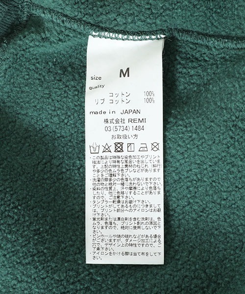 REMI RELIEF NAVY LABEL（レミレリーフネイビーレーベル）の「REMI RELIEF NAVY LABEL / レミレリーフ ネイビーレーベル：起毛裏毛クルー：RN22293234AK[STD]（スウェット・メンズ・ヘザーグレー/オフホワイト/グリーン/オートミール/ネイビー・M/L/S）」の9枚目の写真