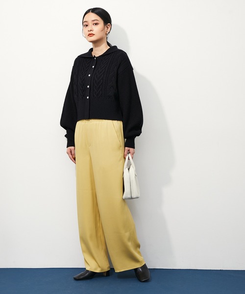 ADAM ET ROPE'（アダムエロペ）の「ワイドストレートイージーパンツ（その他パンツ・レディース・グリーン/クリーム・38/36）」の14枚目の写真