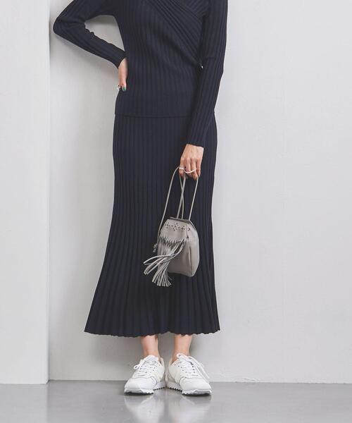 UNITED ARROWS（ユナイテッドアローズ）の「＜UNITED ARROWS＞FIT RIB フレアスカート B◆（スカート・レディース・ネイビー/ダークグレー/その他7/オフホワイト・38/36）」の3枚目の写真