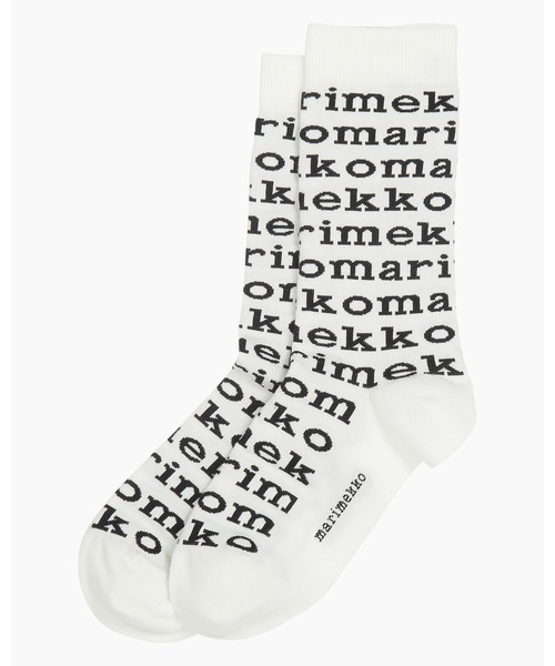marimekko(マリメッコ)の「Logo / Salla socks(ソックス/靴下・レディース・ホワイト/ブラック・37/40/34)」の1枚目の写真