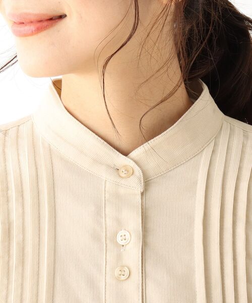 SHOO・LA・RUE（シューラルー）の「◆ピンタックコーデュロイシャツ（シャツ/ブラウス・レディース・ダークブラウン/オフホワイト/オリーブ・00）」の14枚目の写真