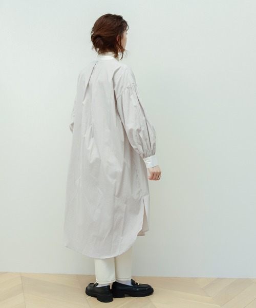 Birthday room（バースデイルーム）の「ストライプ配色ワンピース（シャツワンピース・レディース・ベージュ/レッド/ブルー/ネイビー・FREE）」の13枚目の写真