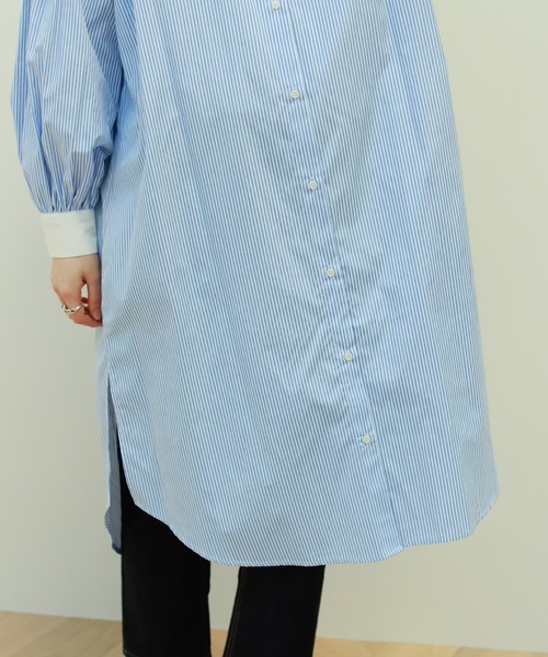 Birthday room（バースデイルーム）の「ストライプ配色ワンピース（シャツワンピース・レディース・ベージュ/レッド/ブルー/ネイビー・FREE）」の15枚目の写真