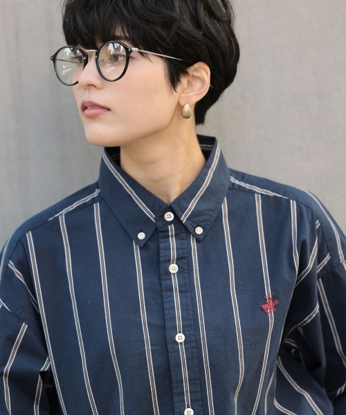 BEVERLY HILLS POLO CLUB（ビバリーヒルズポロクラブ）の「＜Beverlyhill's POLO CLUB＞刺繍オックスフォード/ビッグシャツ/235863（シャツ/ブラウス・メンズ・ホワイト/ブラック/ライトブルー/ベージュ/ネイビー・LARGE/X-LARGE）」の5枚目の写真