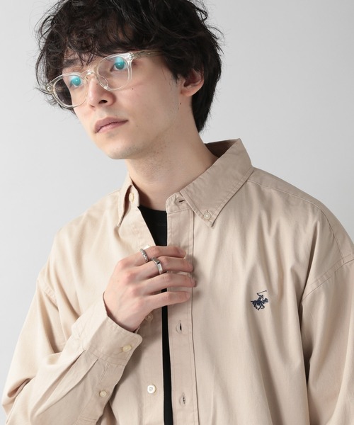 BEVERLY HILLS POLO CLUB（ビバリーヒルズポロクラブ）の「＜Beverlyhill's POLO CLUB＞刺繍オックスフォード/ビッグシャツ/235863（シャツ/ブラウス・メンズ・ホワイト/ブラック/ライトブルー/ベージュ/ネイビー・LARGE/X-LARGE）」の10枚目の写真