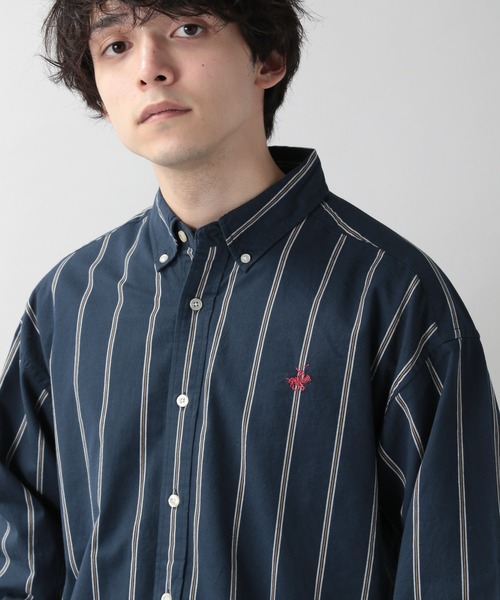 BEVERLY HILLS POLO CLUB（ビバリーヒルズポロクラブ）の「＜Beverlyhill's POLO CLUB＞刺繍オックスフォード/ビッグシャツ/235863（シャツ/ブラウス・メンズ・ホワイト/ブラック/ライトブルー/ベージュ/ネイビー・LARGE/X-LARGE）」の13枚目の写真