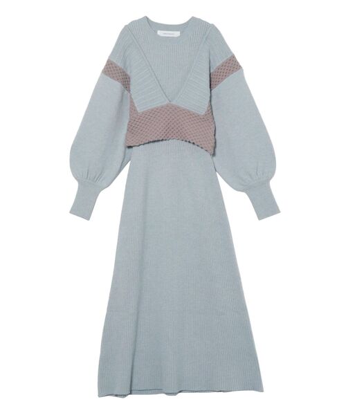 LAGUNAMOON（ラグナムーン）の「ベストレイヤードニットワンピース（ワンピース・レディース・アイボリー/ライトブルー/ベージュ・SMALL/MEDIUM）」の22枚目の写真