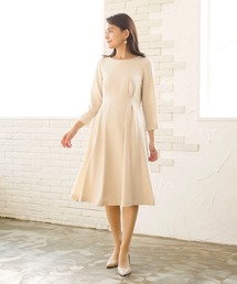 WHITE JOOLA（ホワイトジョーラ）の「【2022SS】バックサテンジョーゼット・フィット＆フレアーワンピース（裏地付き）（ワンピース）」