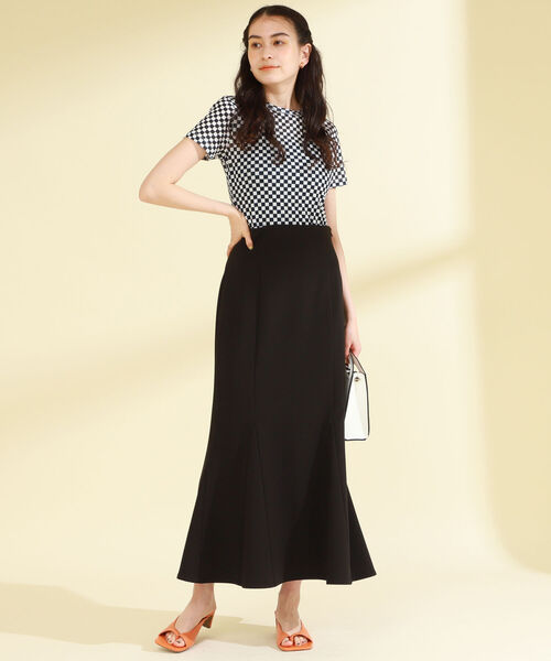 Ray BEAMS（レイビームス）の「Ray BEAMS / チェッカー プリント ハーフスリーブ Tシャツ（Tシャツ/カットソー・レディース・ブラック/イエロー系その他5・ONE SIZE）」の19枚目の写真