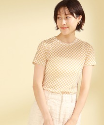 Ray BEAMS | Ray BEAMS / チェッカー プリント ハーフスリーブ Tシャツ(Tシャツ/カットソー)