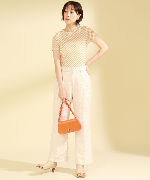 Ray BEAMS（レイビームス）の「Ray BEAMS / チェッカー プリント ハーフスリーブ Tシャツ（Tシャツ/カットソー・レディース・ブラック/イエロー系その他5・ONE SIZE）」の7枚目の写真