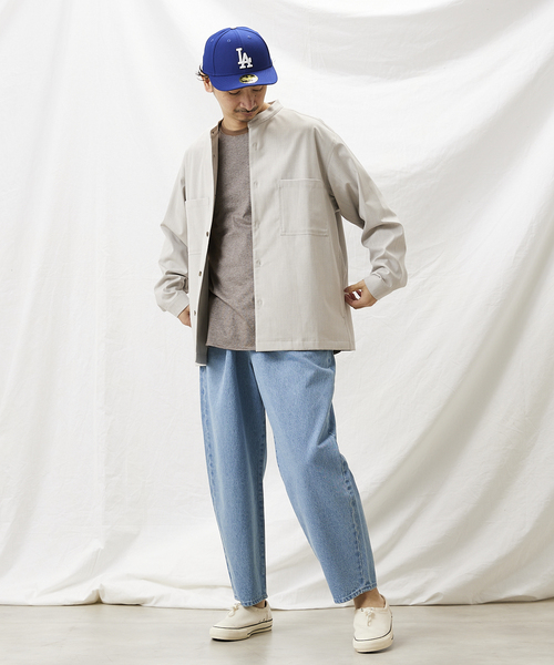 JOURNAL STANDARD relume(ジャーナルスタンダード レリューム)の「TR STRECH バンドカラーシャツジャケット(シャツ/ブラウス・メンズ・ブラック/ブラウン/グレー・MEDIUM/LARGE)」の5枚目の写真