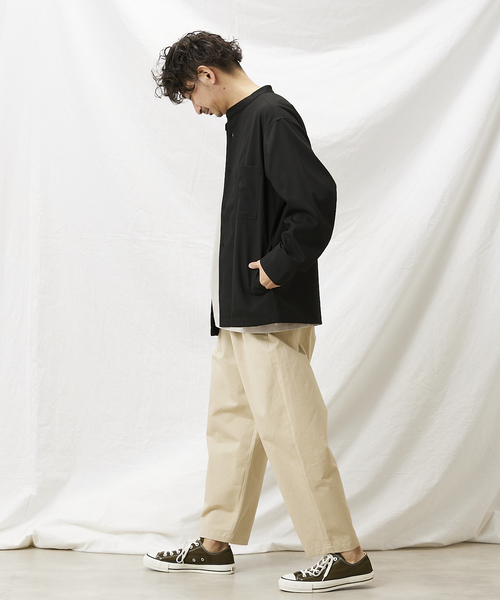 JOURNAL STANDARD relume(ジャーナルスタンダード レリューム)の「TR STRECH バンドカラーシャツジャケット(シャツ/ブラウス・メンズ・ブラック/ブラウン/グレー・MEDIUM/LARGE)」の11枚目の写真